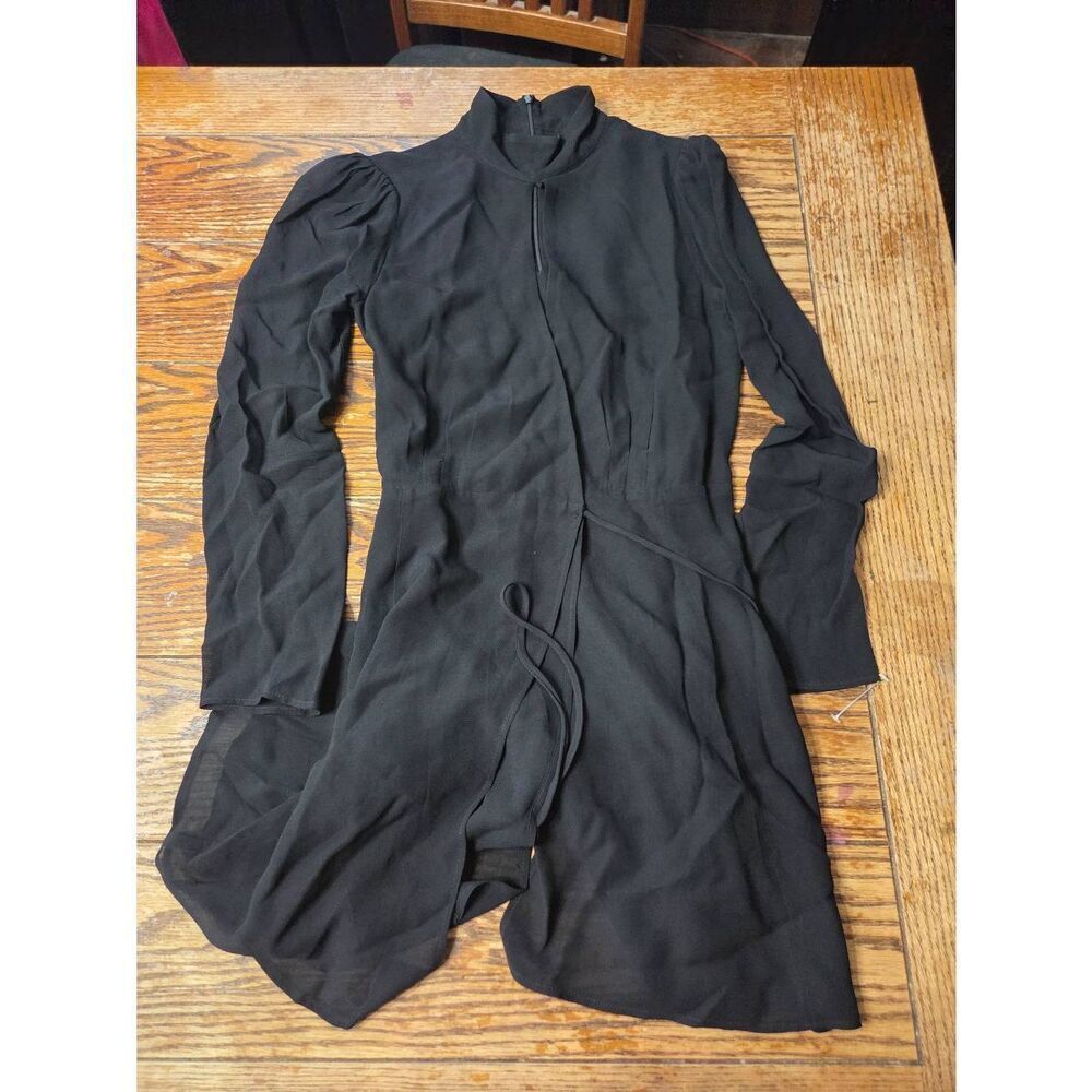 Reformation Ottessa Black Wrap Mini Dress Sz XS